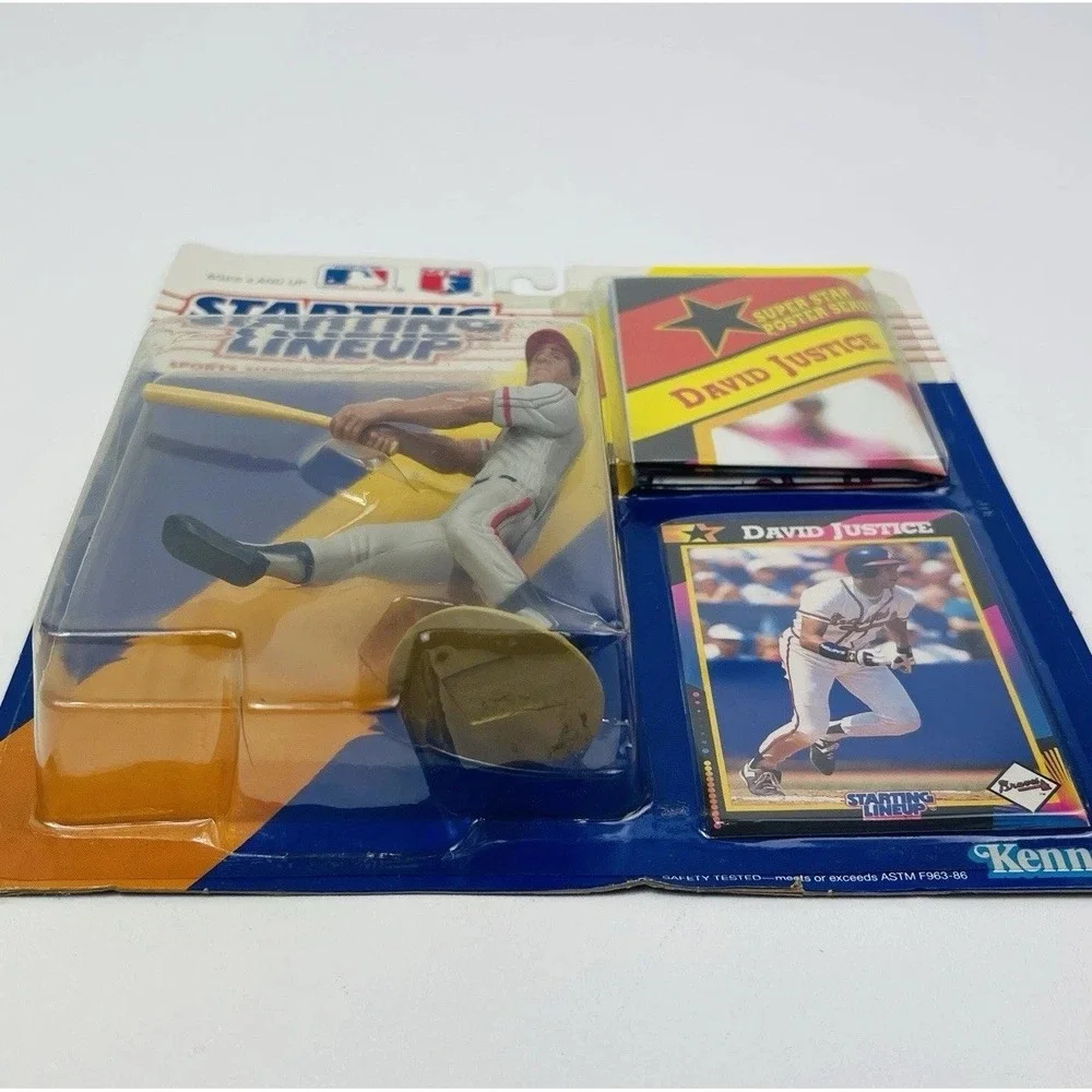 1992 Starting Lineup David Justice Atlanta Braves Action Figure Kenner MLB card